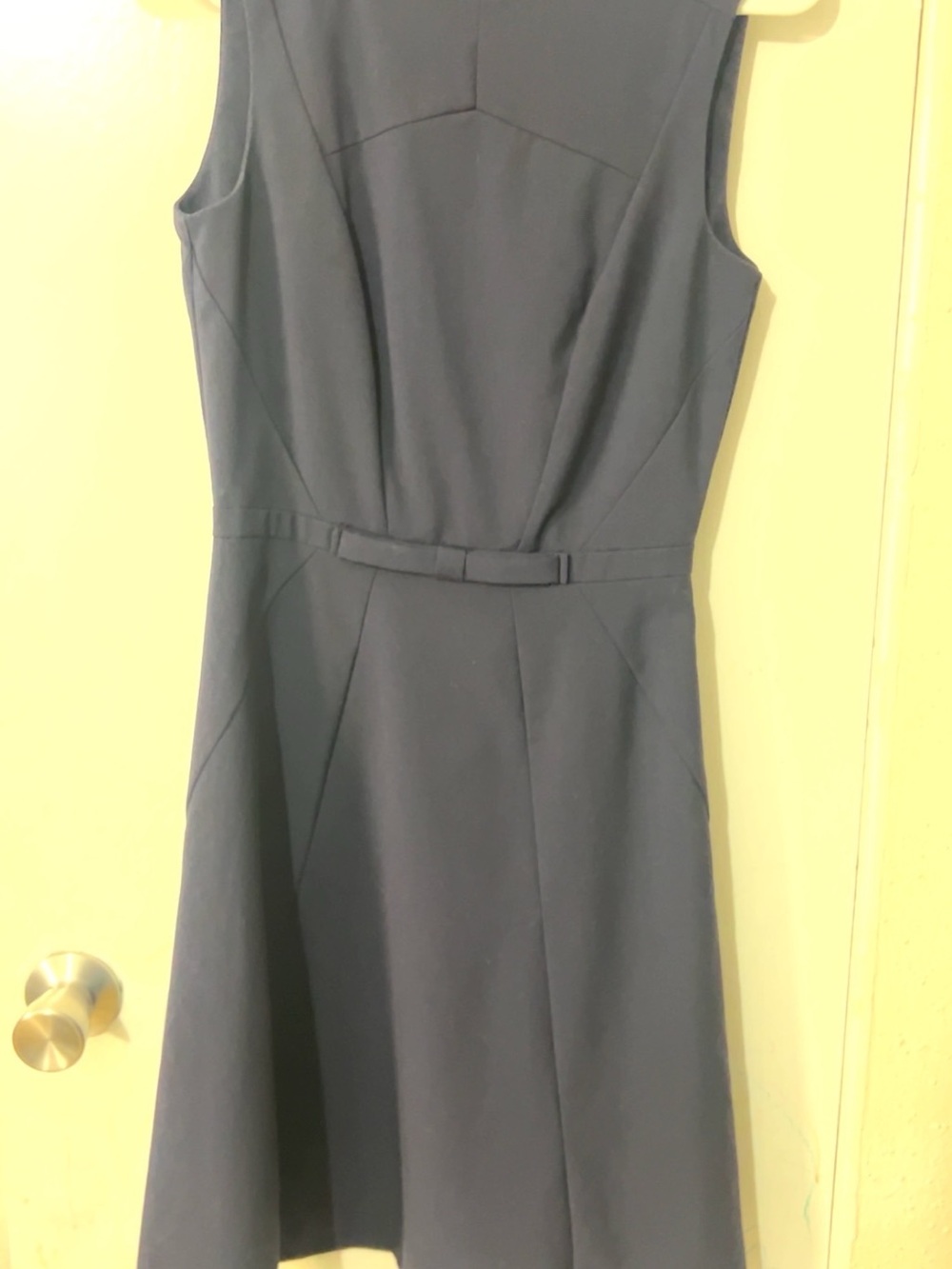H&M Navy Sleeveless Fit-and-Flare Dress with Waist Detail